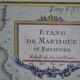 Martigues pond Old geographical map 18th century engraving 1764 by Bellin