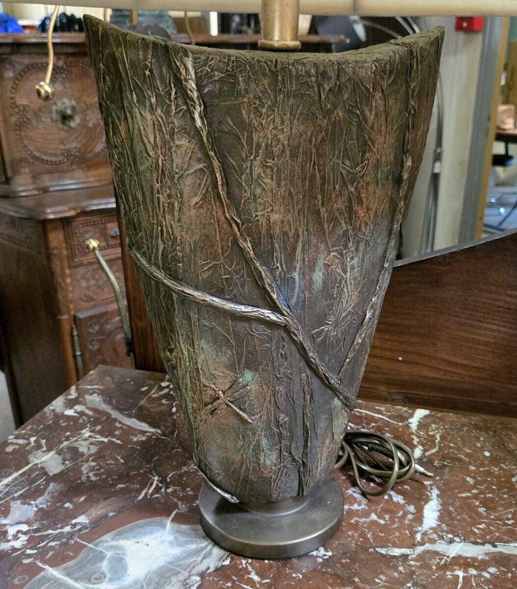 Trés grande lampe aux libellules style art Nouveau