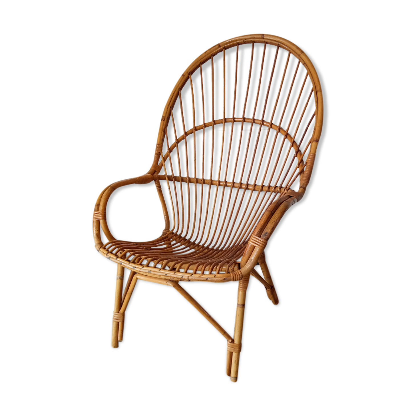 Fauteuil en rotin 1950