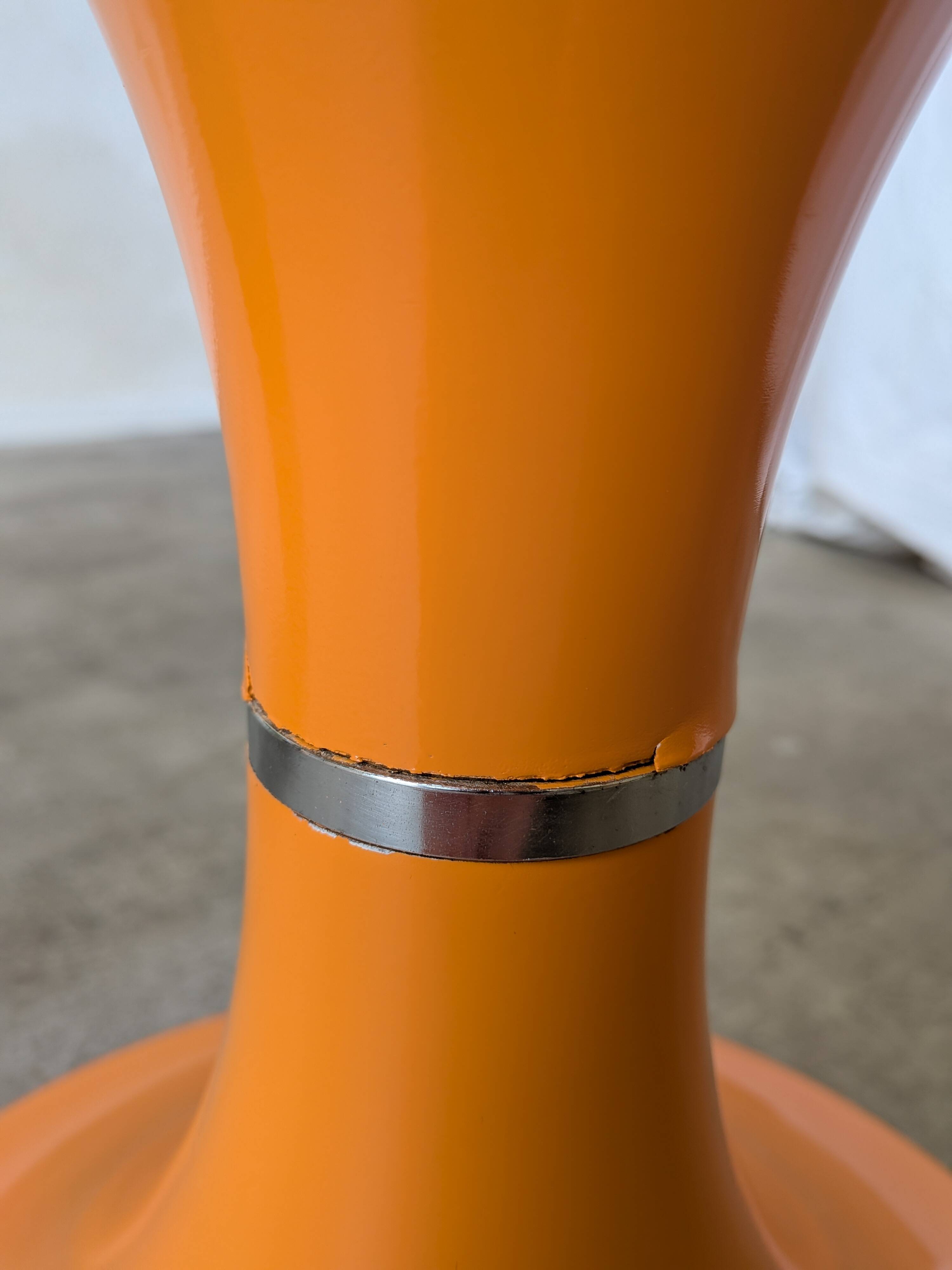 Orange Vintage Mushroom Stool “Jurček” by Meblo, 1960s – Space Age Retro