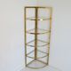 Étagère d’angle en métal doré et plexiglas vintage 1970s