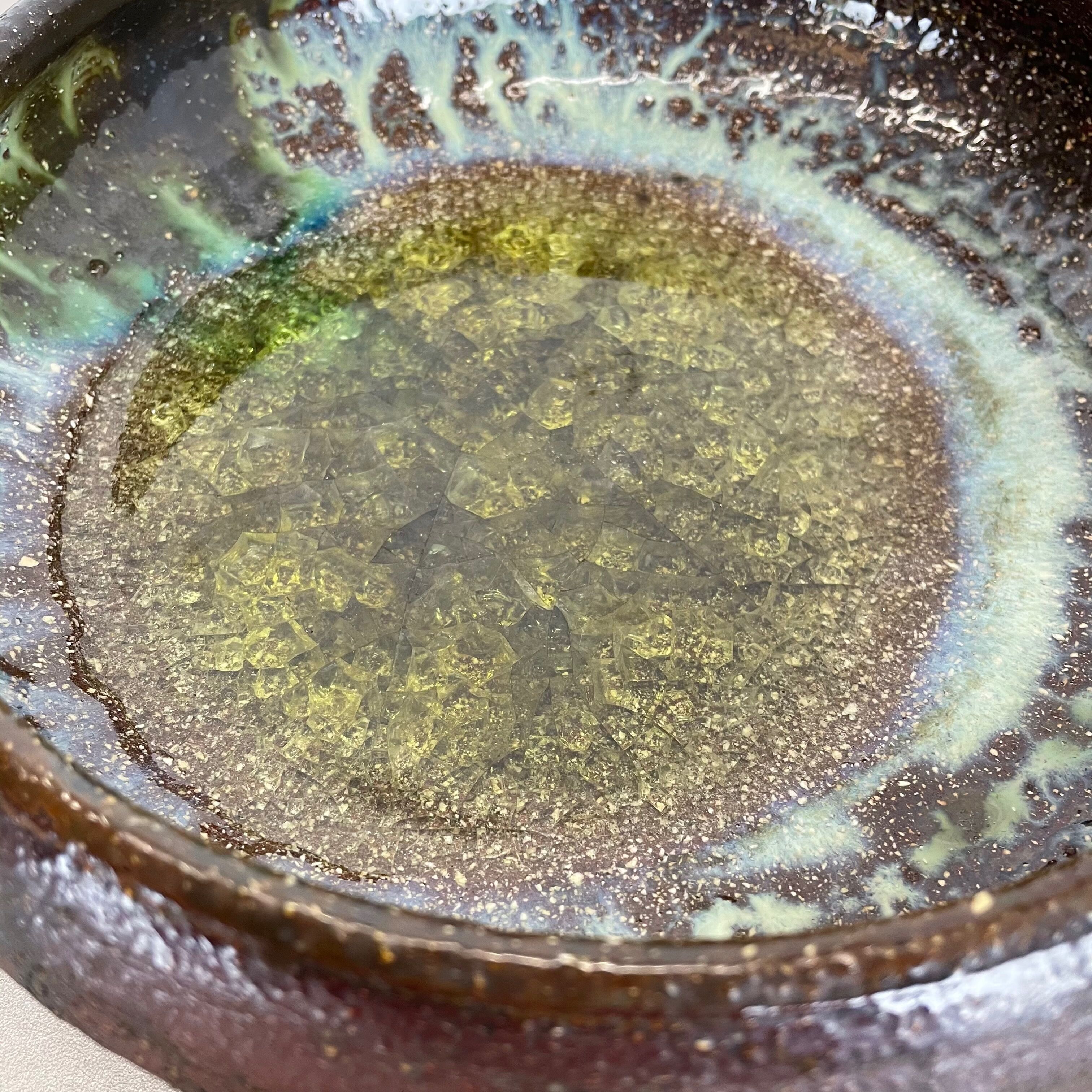 Ceramic studio pottery bowl shell element by gerhard liebenthron, germany, 1970s