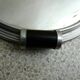 Art Deco round tray, mirror and aluminum tower, 2 wooden handles