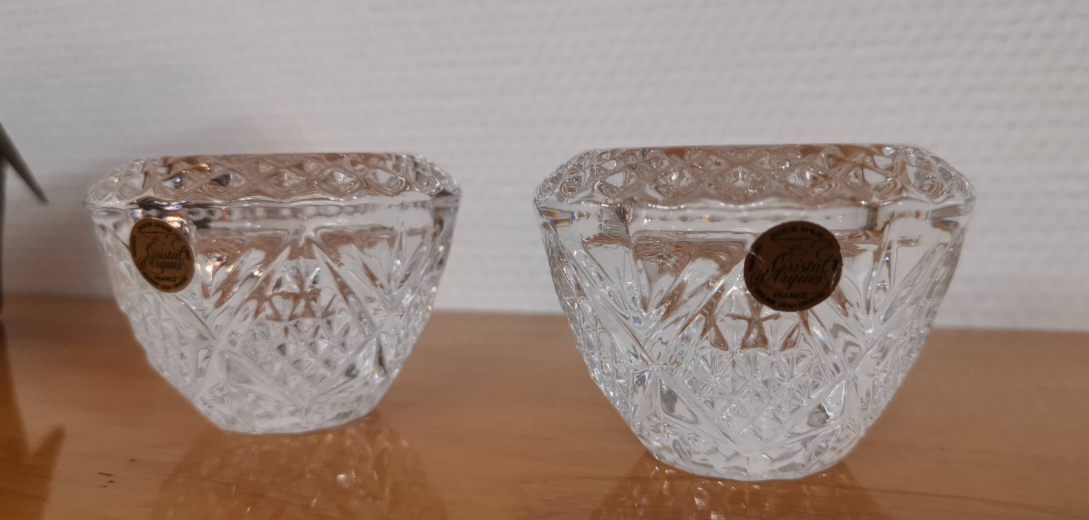 Set of Cristal D'Arques Fontenay candle holders