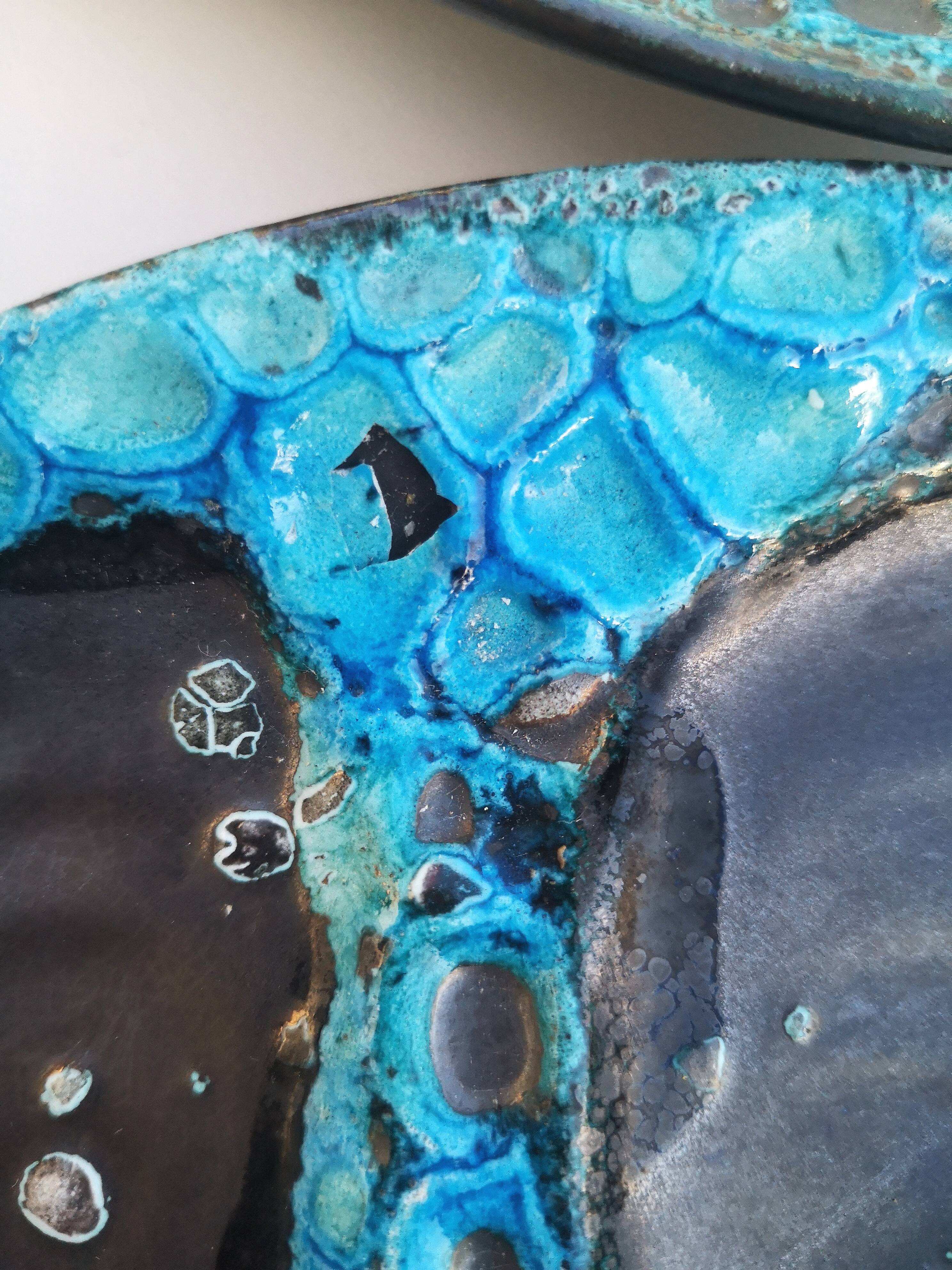 Vintage Fat Lava Oyster Plates