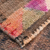 Pale orange & navy blue vintage runner rug 78x357cm