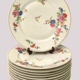 Set of 7 floral porcelain dessert plates