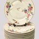 Set of 7 floral porcelain dessert plates
