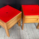 Paire de tabourets-coffres vintage IKEA en pin massif