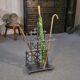 1940s gray enameled cast iron umbrella stand