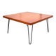 Teak coffee table with hairpin legs