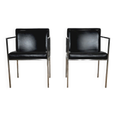 Paire de fauteuils square, simili cuir – 1970