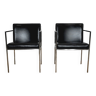 Paire de fauteuils square, simili cuir – 1970