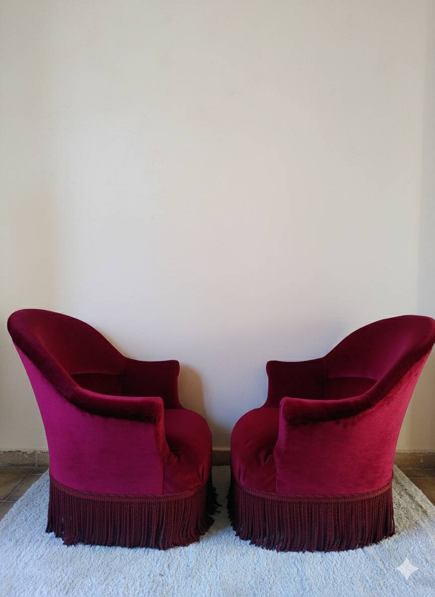 Pair of toadstool armchairs, 1950s