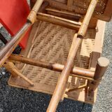 Rattan garden deckchair half XXth