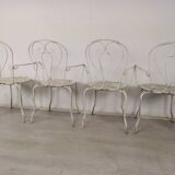 4 wrought iron garden armchairs
