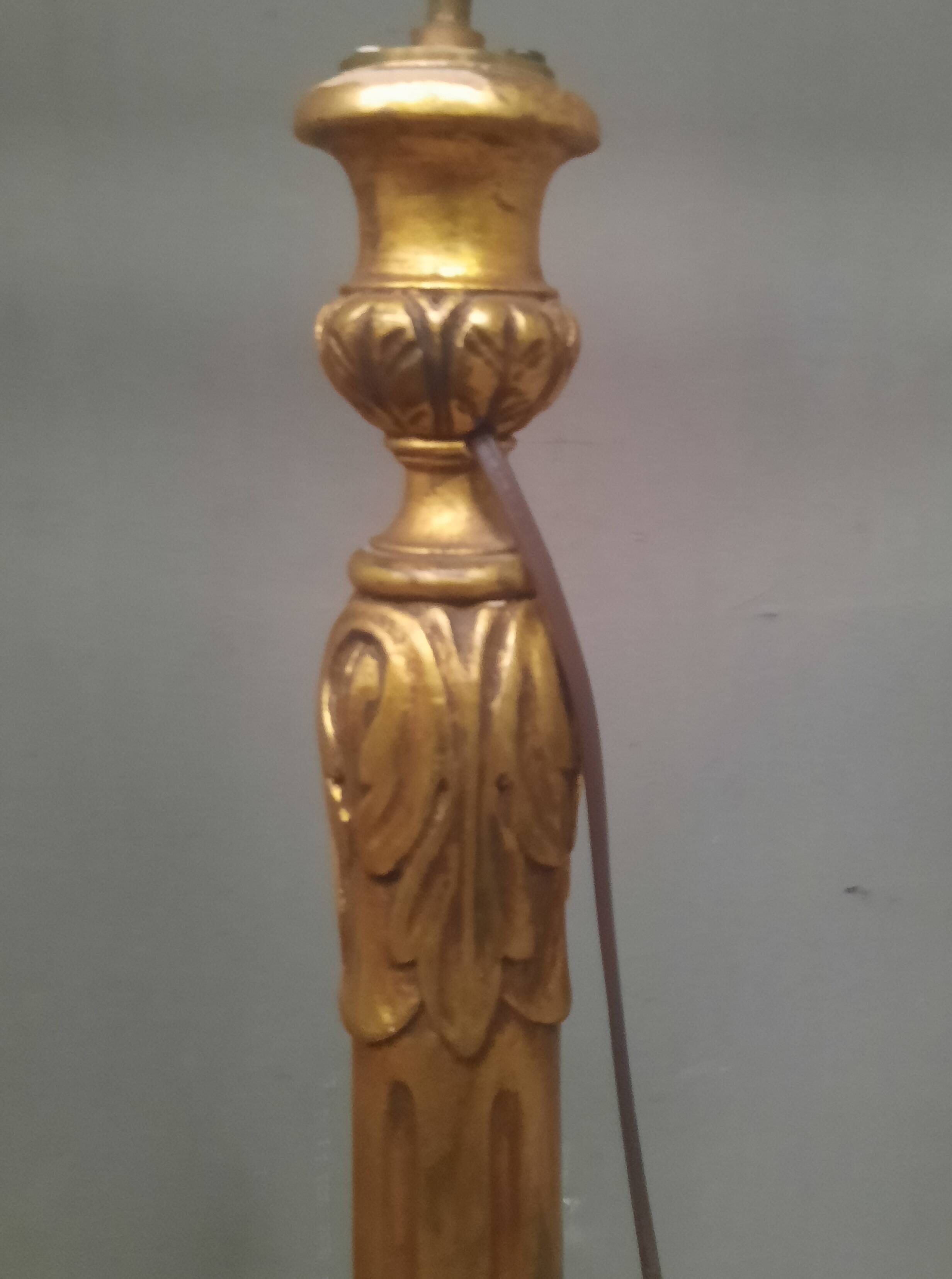 Louis XVI style gilded wooden floor lamp