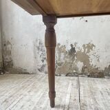 Walnut farmhouse table with swivel and extendable top