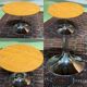Round coffee table chrome foot, 70s