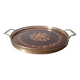 Round tray in art deco marquetry