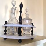 Serviteur de table 1900, 5 récipients pour huile vinaigre condiments  Gien