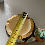 Vallauris pipe-shaped ashtray with blue and gold flowers