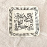 Square plate Arabia Finland Emilia series 1959 designer Raija Uosikkinen
