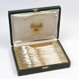 Christofle – 12 cake forks, Boréal model with original box