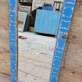 Ancien miroir Art déco en teck birman