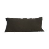 Long cushion in brown raw linen