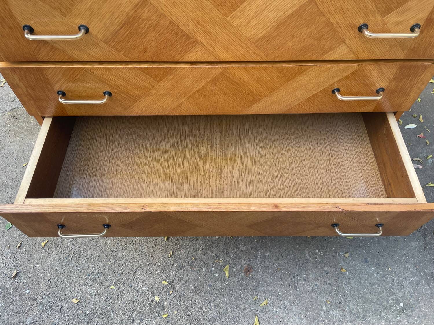 Vintage chest of drawers with compass feet