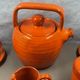 Details on Orange Tea (or Coffee) Service, Vintage 1970" Vallauris? signed B. Aoustin design
