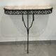 Wrought iron and marble console