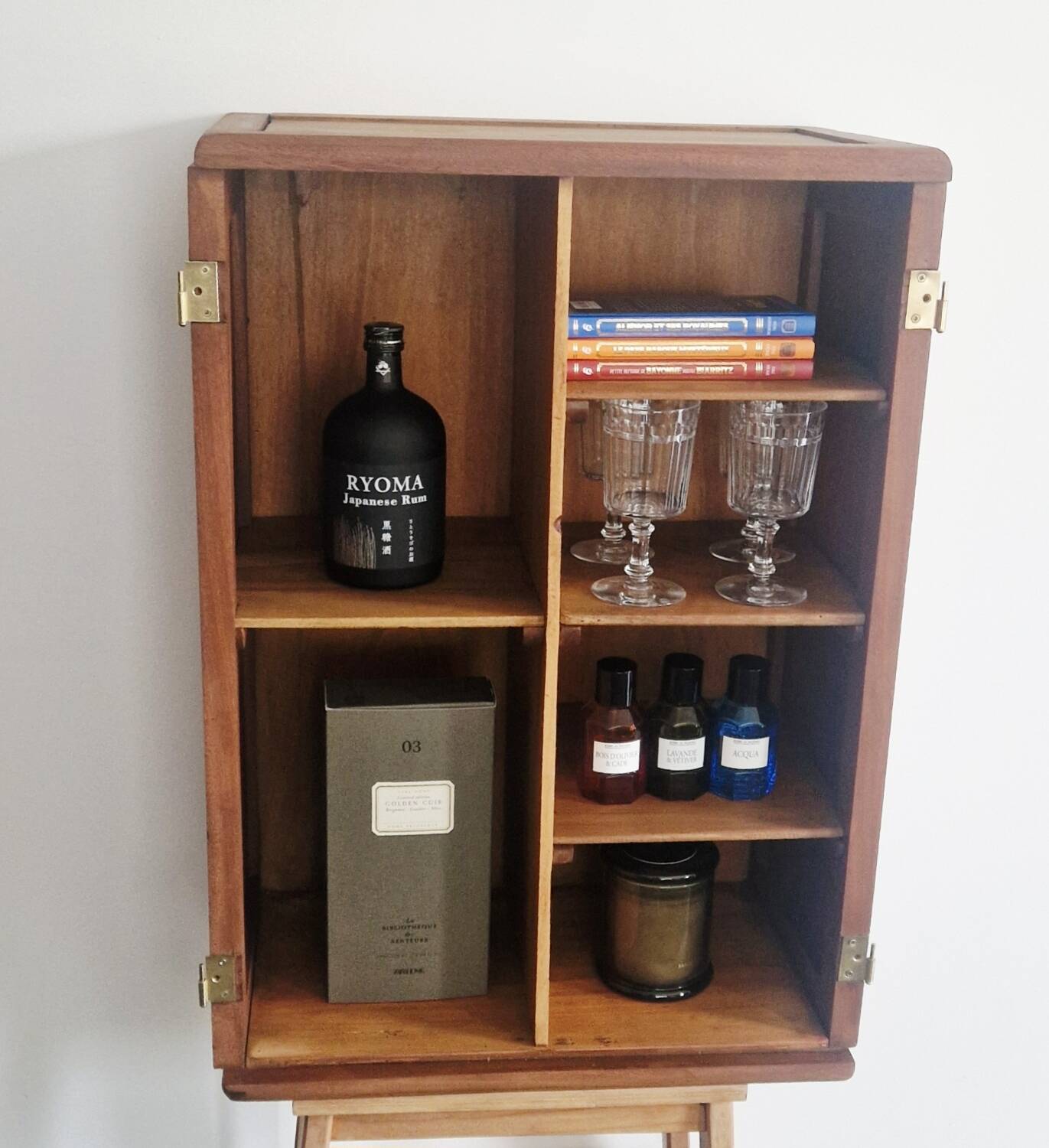 1950s handcrafted cabinet - Solid mahogany wood - Unique piece