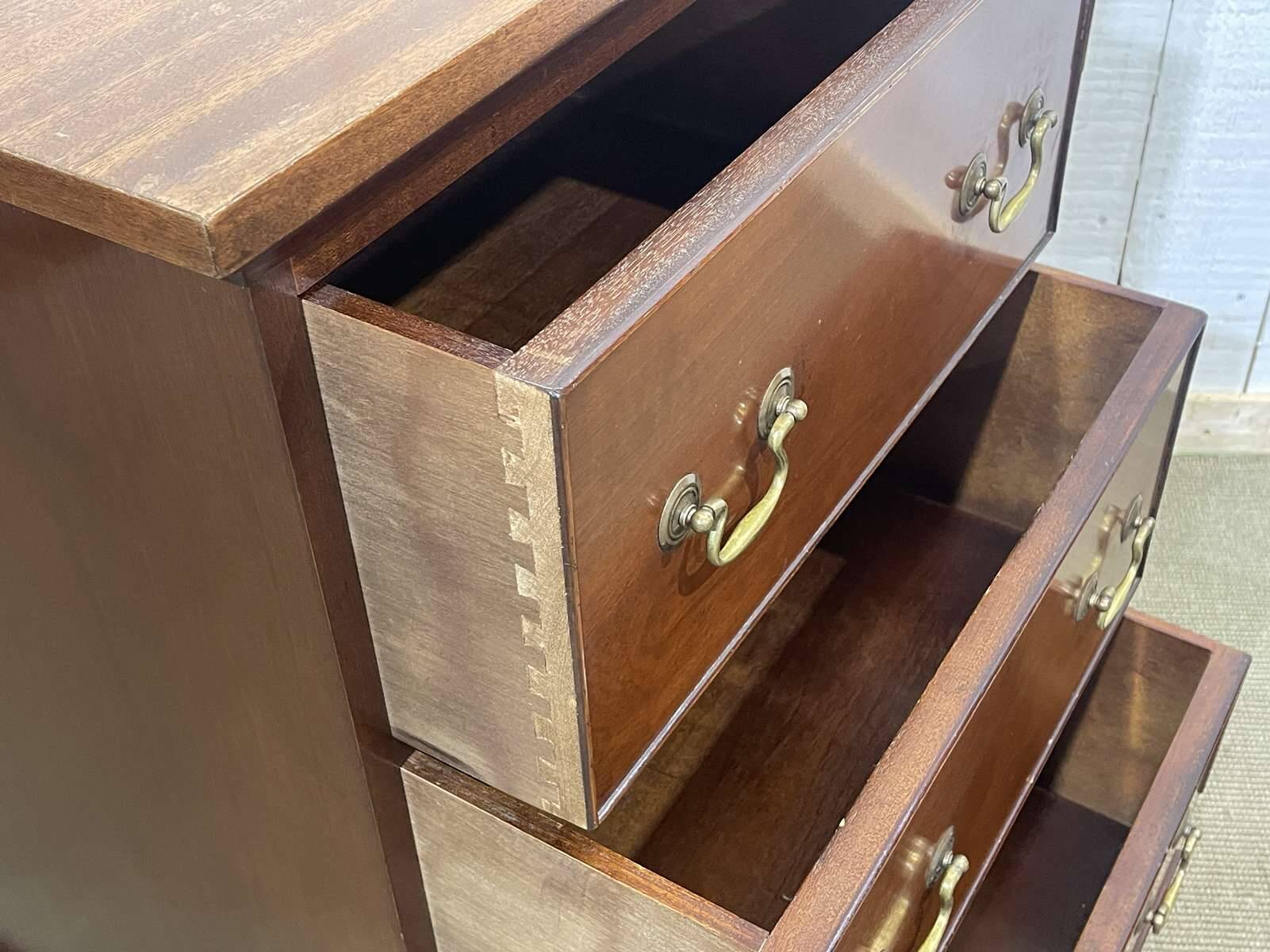 English mahogany chest of drawers from the 1950s.