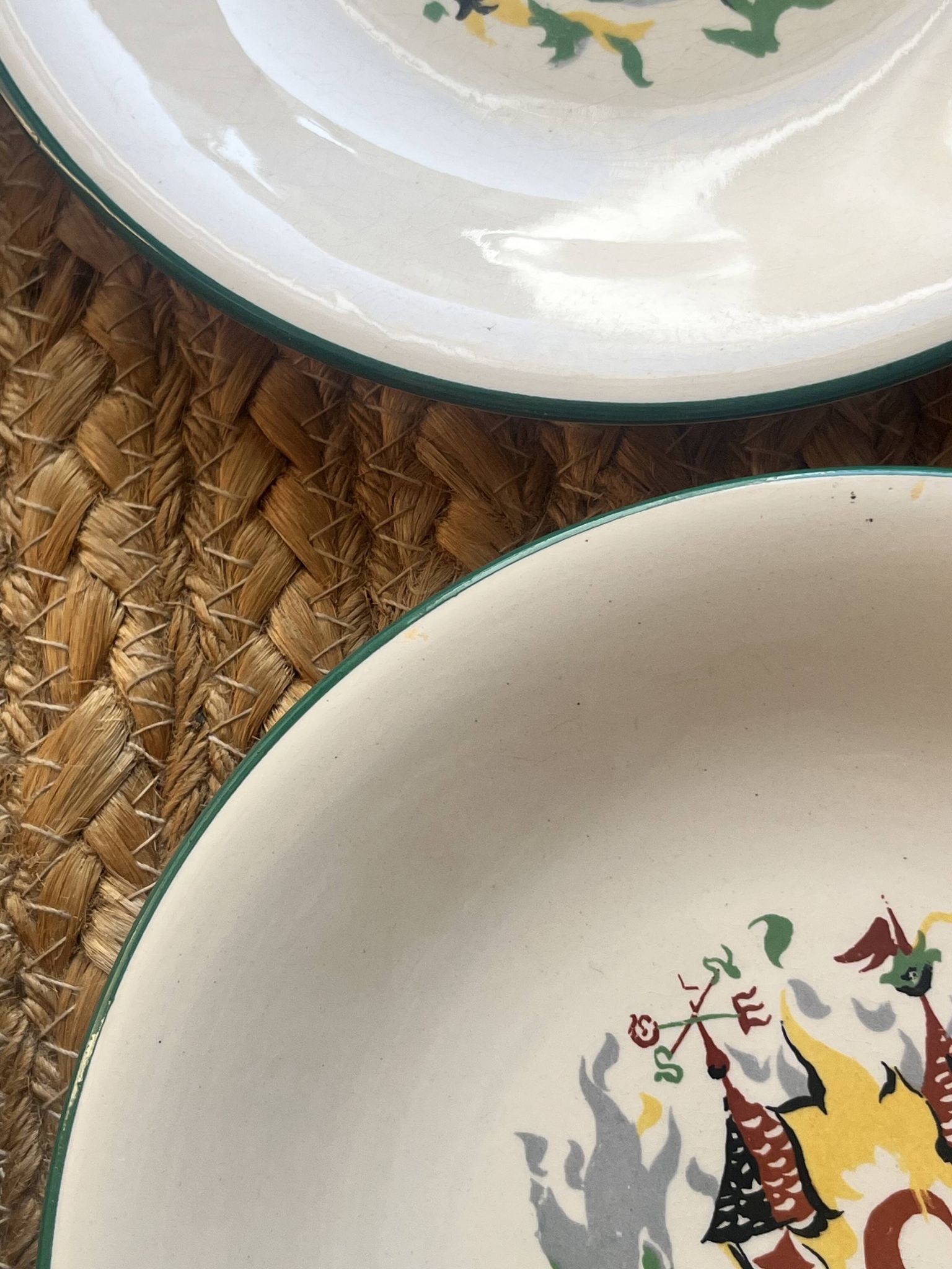 6 assiettes à dessert Salins motifs style Lurçat