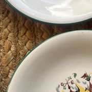 6 assiettes à dessert Salins motifs style Lurçat