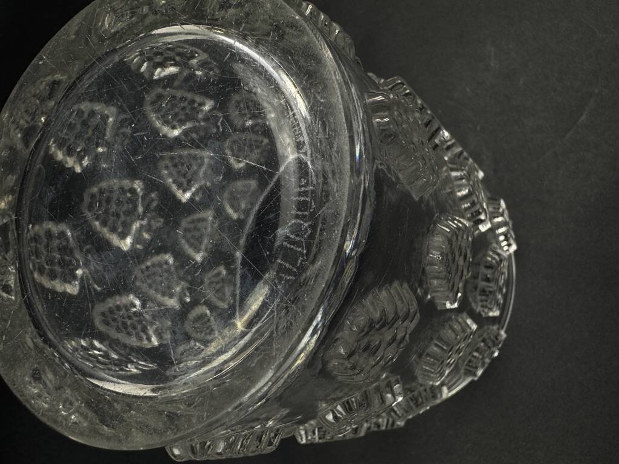 René Lalique "Malaga" model vase, pressed molded glass, circa 1937