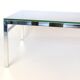 Table basse chrome et verre fumé années 60