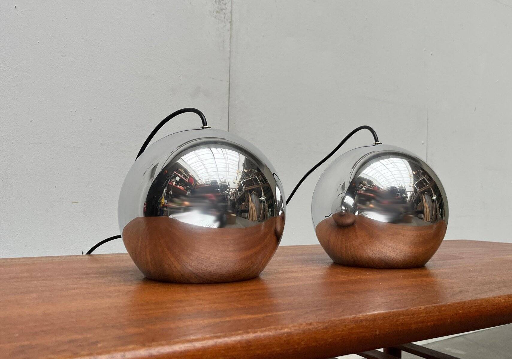Mid-century modern space age pendant lamps, 1960s, set of 2.