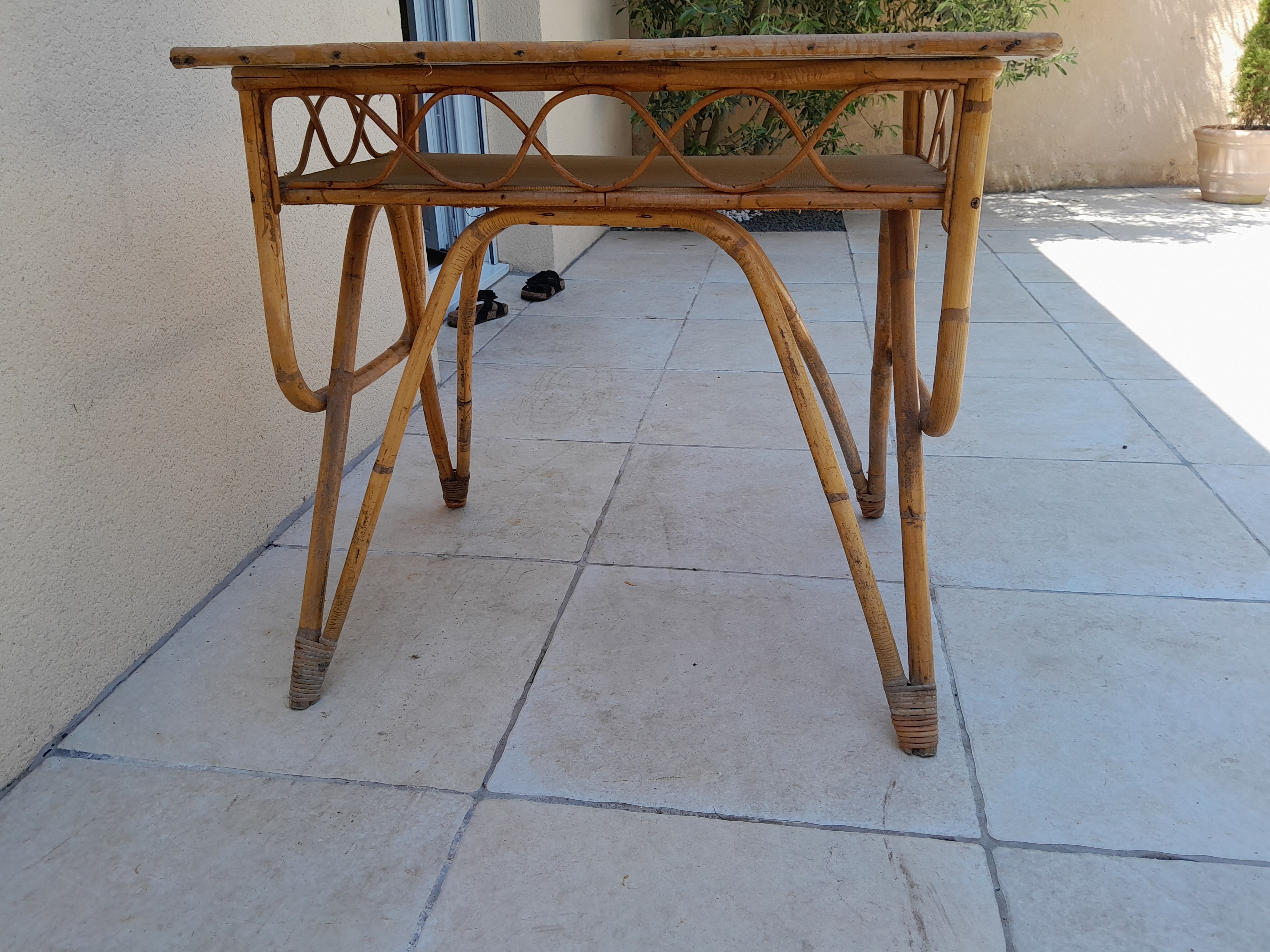 Vintage rattan desk