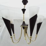 5-branched chandelier cone shaped abat jour