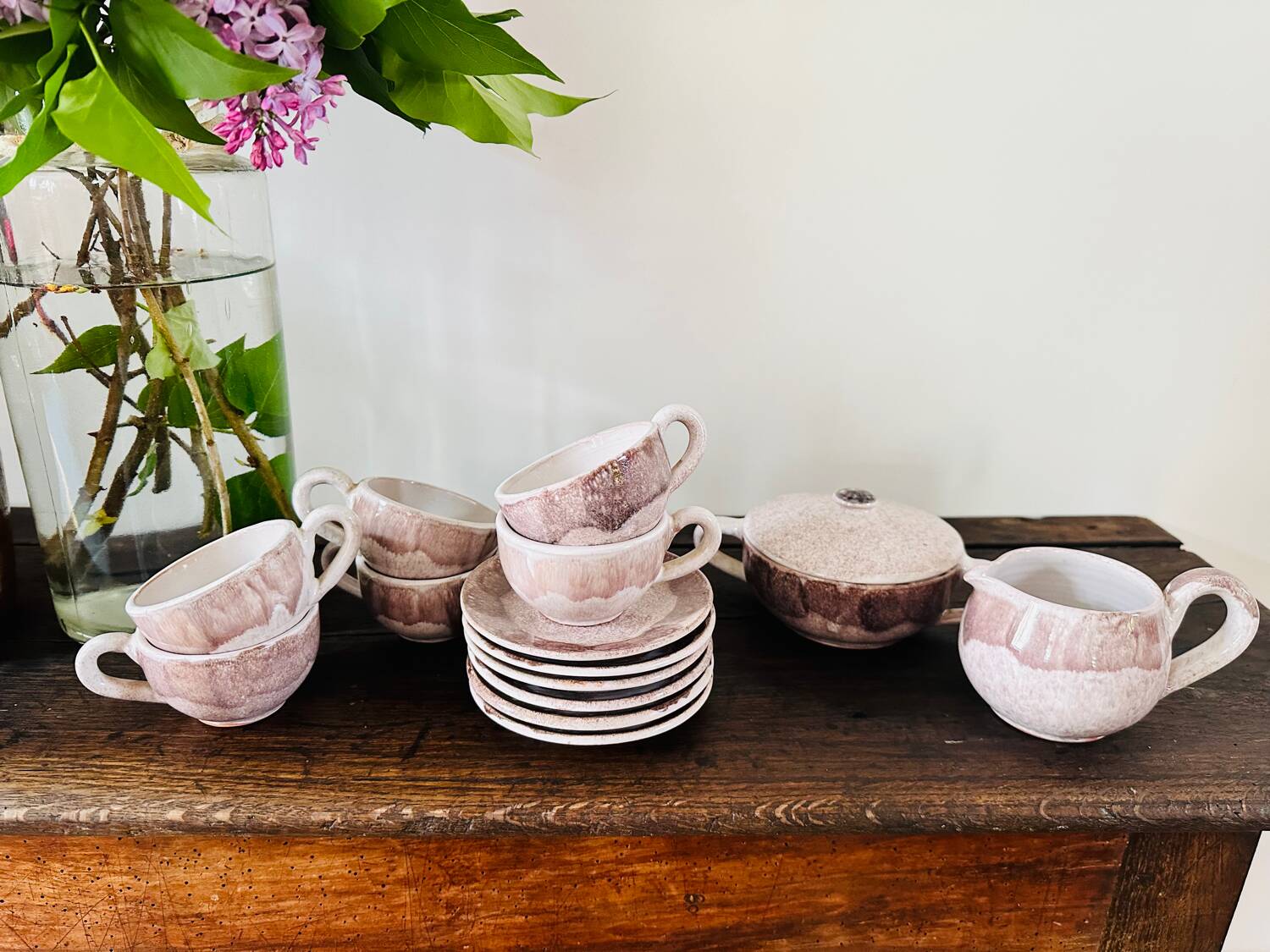 Vintage purple coffee set