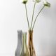 Set of 3 Grey, Green and Amber Glass Vases / Colored Bottles / Ikea / 2000s