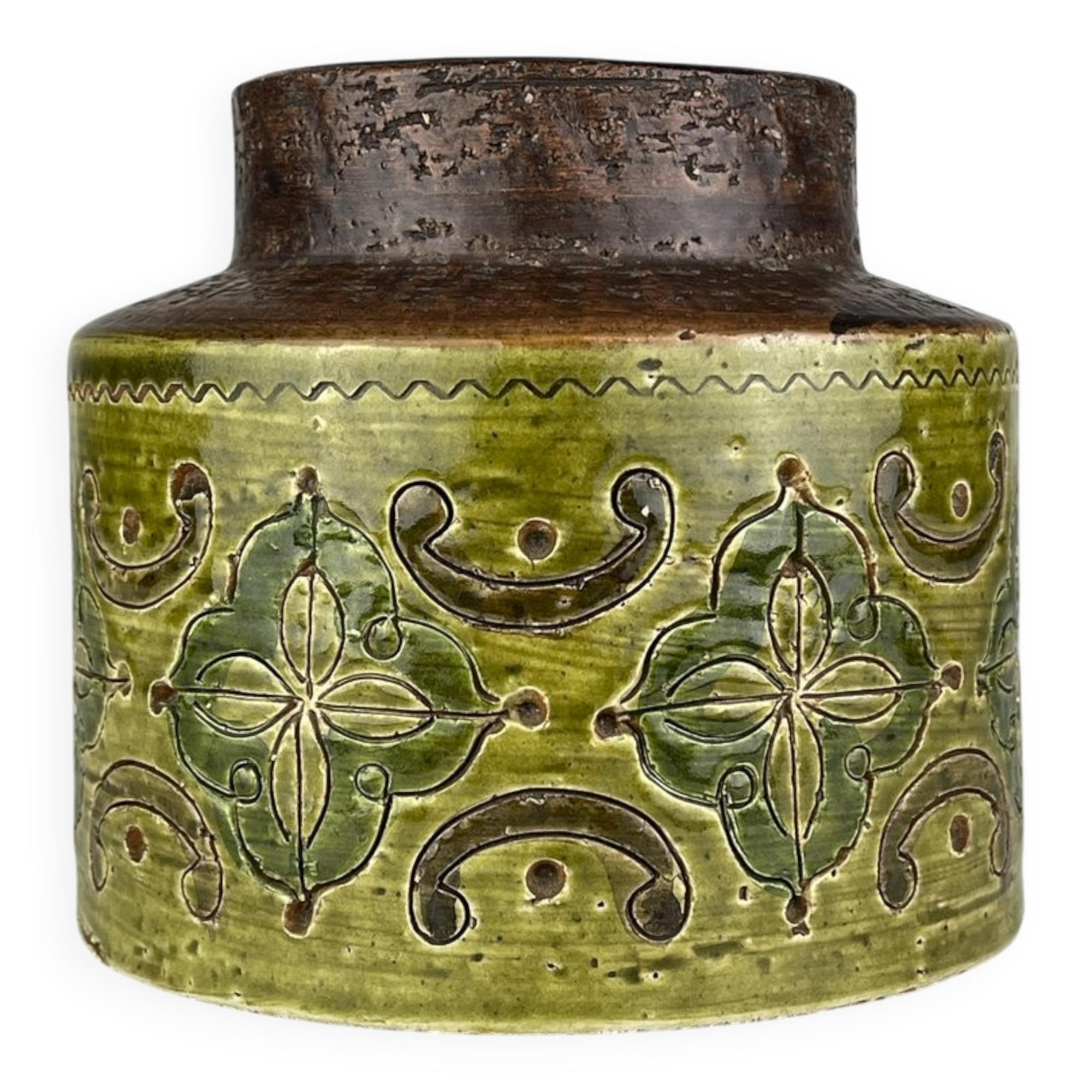 Small vintage ceramic vase by Aldo Londi for Bitossi, Italy, 1970s.