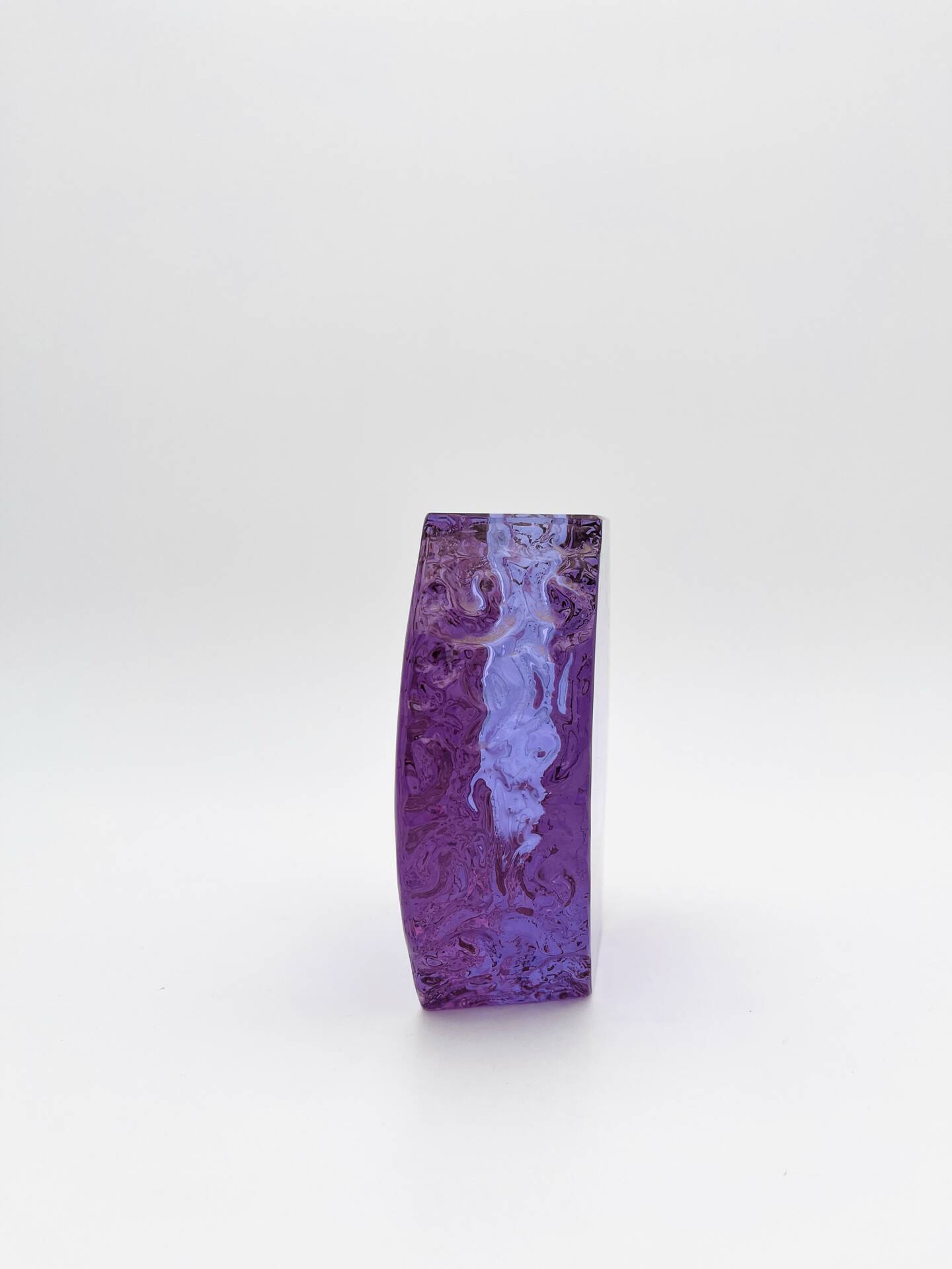 Murano Vase Alexandrite Mandruzzato Neodymium Brutalist Bark 13.5