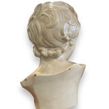 Bust of eros in glazed terracotta