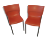 Orange pair of chairs by Philippe Starck "Cheap Chic" translucent, pop style XO