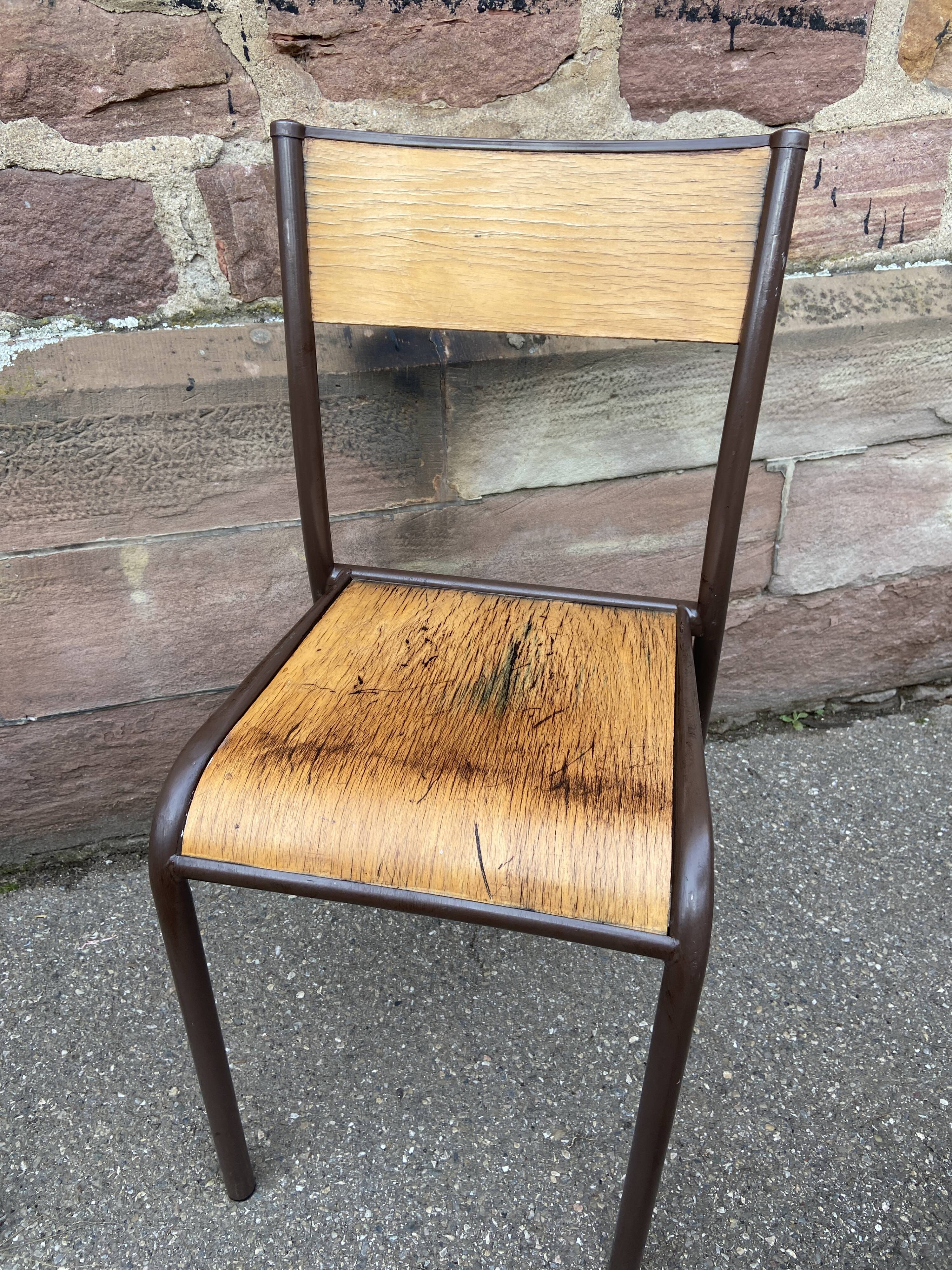 Set of 6 industrial school chairs vintage school communities