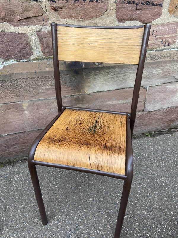 Lot de 6 chaises d'école industrielle école vintage collectivités